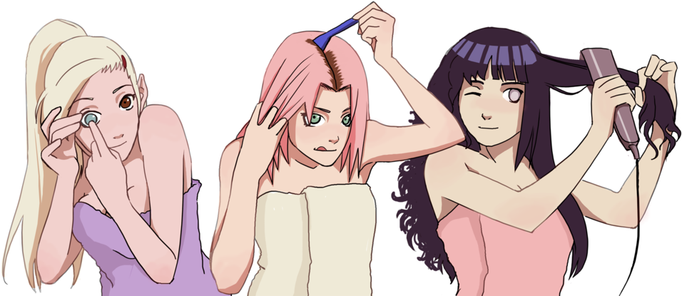 29 Images About Naruto Girls On We Heart It - Ино И Сай Арт (1024x458), Png Download