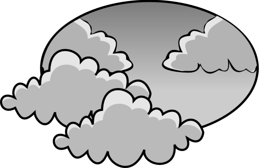 Cloudy Clipart - Clip Art Cloudy Day (830x539), Png Download