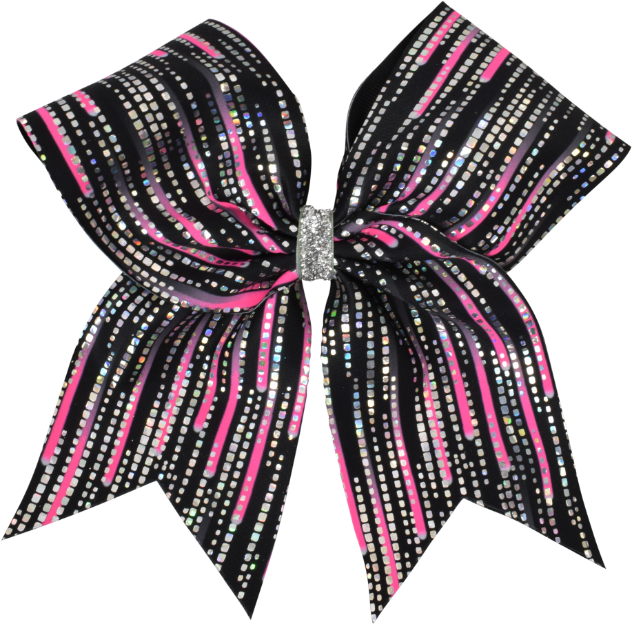 Pink Cascade I Love Cheer® Hair Bow - Pattern (1000x1000), Png Download
