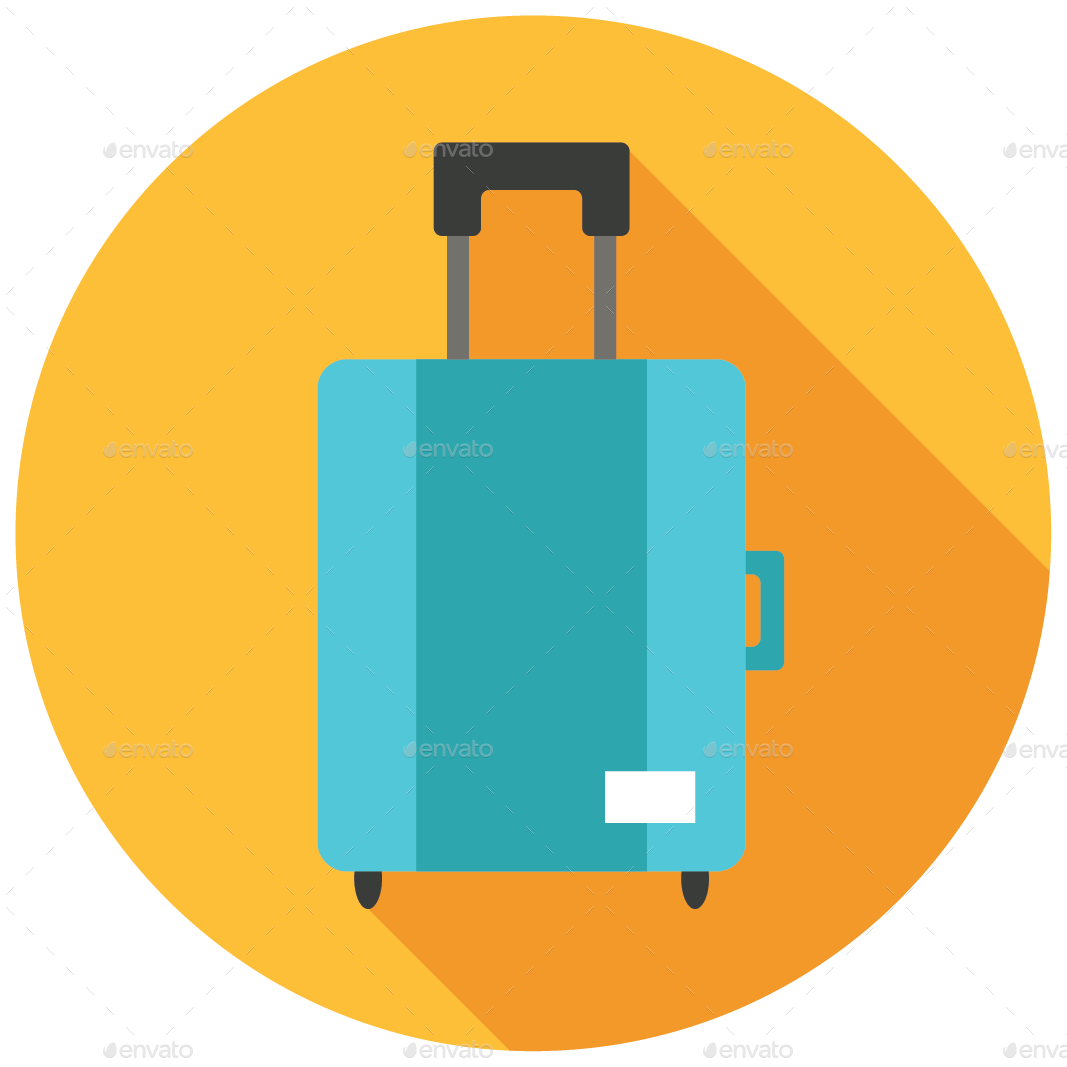 Suitcase Travel Icon - Suitcase Icon Flat Png (1067x1067), Png Download
