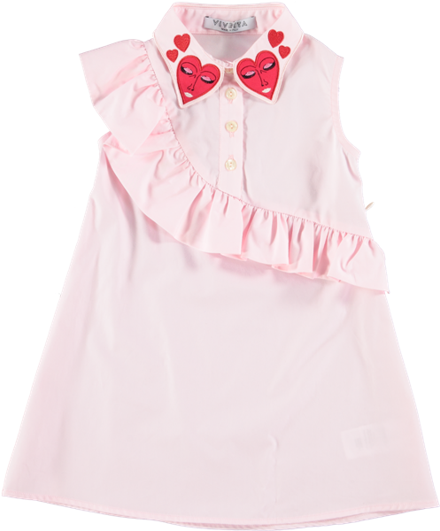 Picture Of Hearts Applique Collar And Ruffles Shirt - Polo Shirt (600x600), Png Download