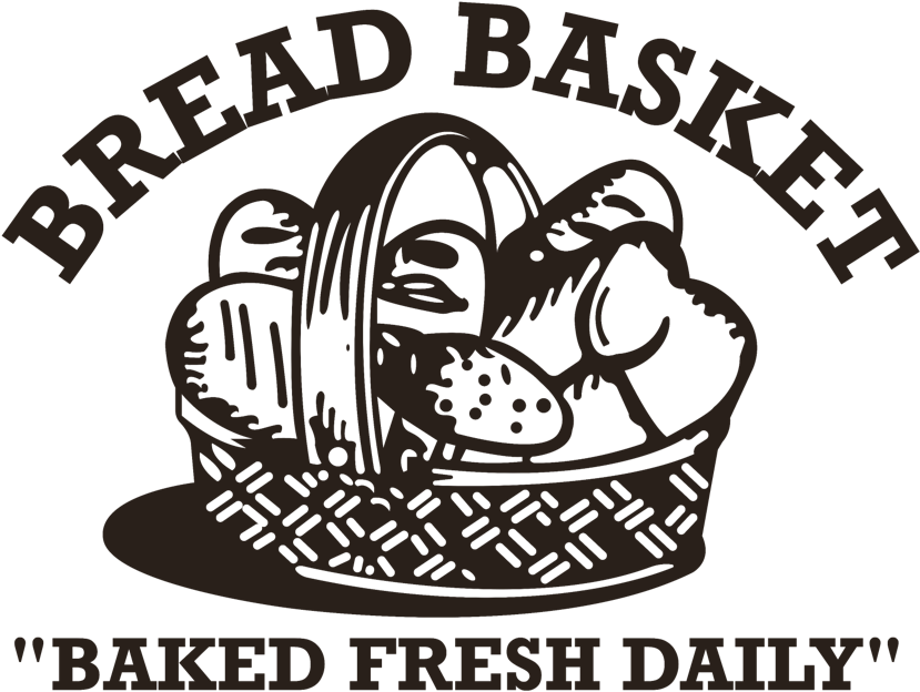Bake Clipart Baking Bread - Bread Basket Black And White (866x656), Png Download