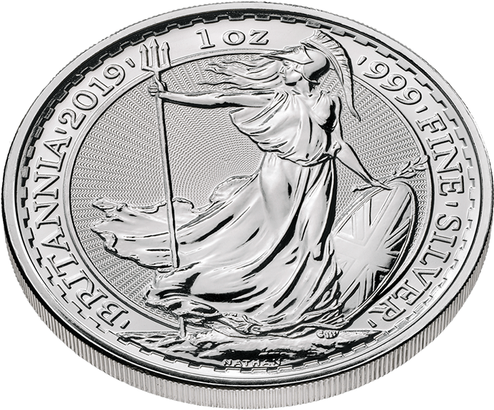 Britannia 2019 1 Oz Silver Coin - 2019 Britannia Coin (696x696), Png Download