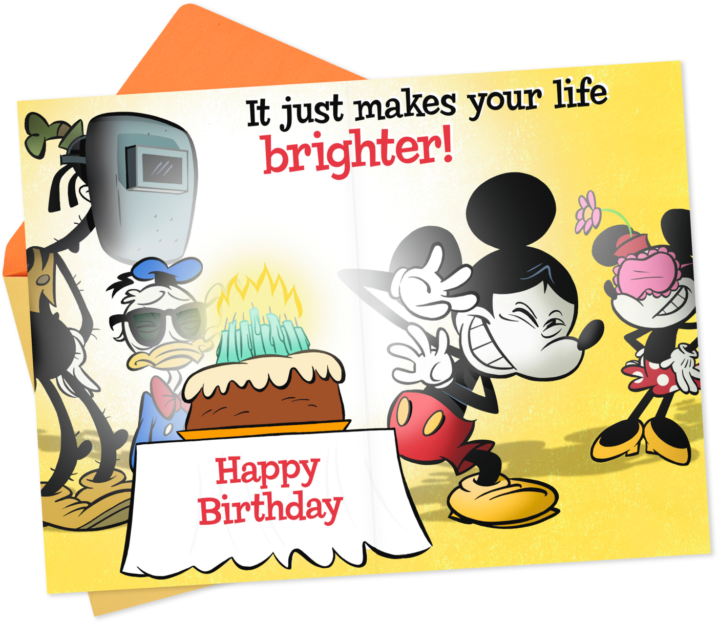 Disney Mickey Mouse And Gang Bright Birthday Card - Cartoon (1470x1470), Png Download