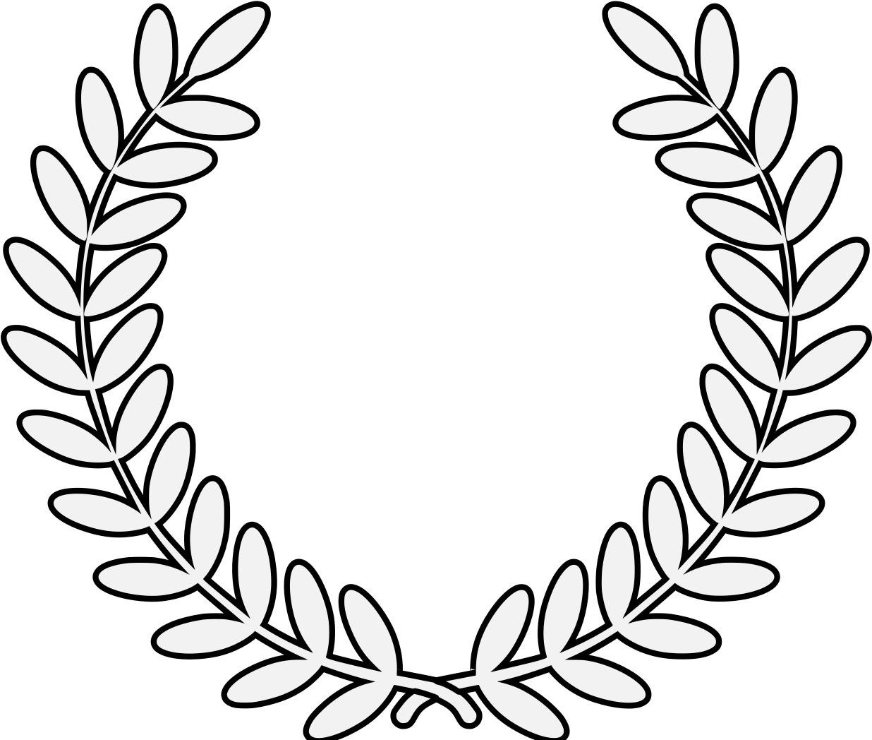 Png - - Laureles Blanco Y Negro (1237x1087), Png Download