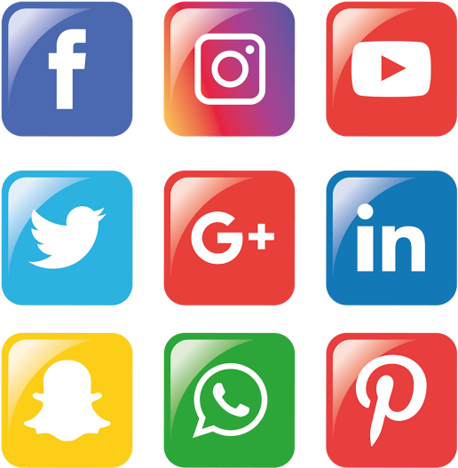Social Media Icons Set - Png Whatsapp Facebook Instagram (640x640), Png Download