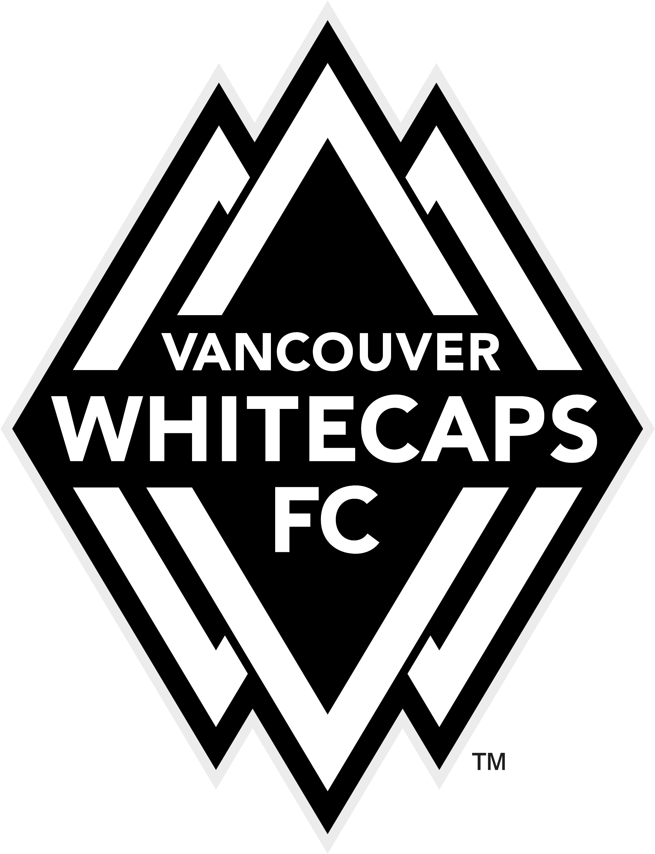Vancouver Whitecaps Logo Black And White (2400x3200), Png Download