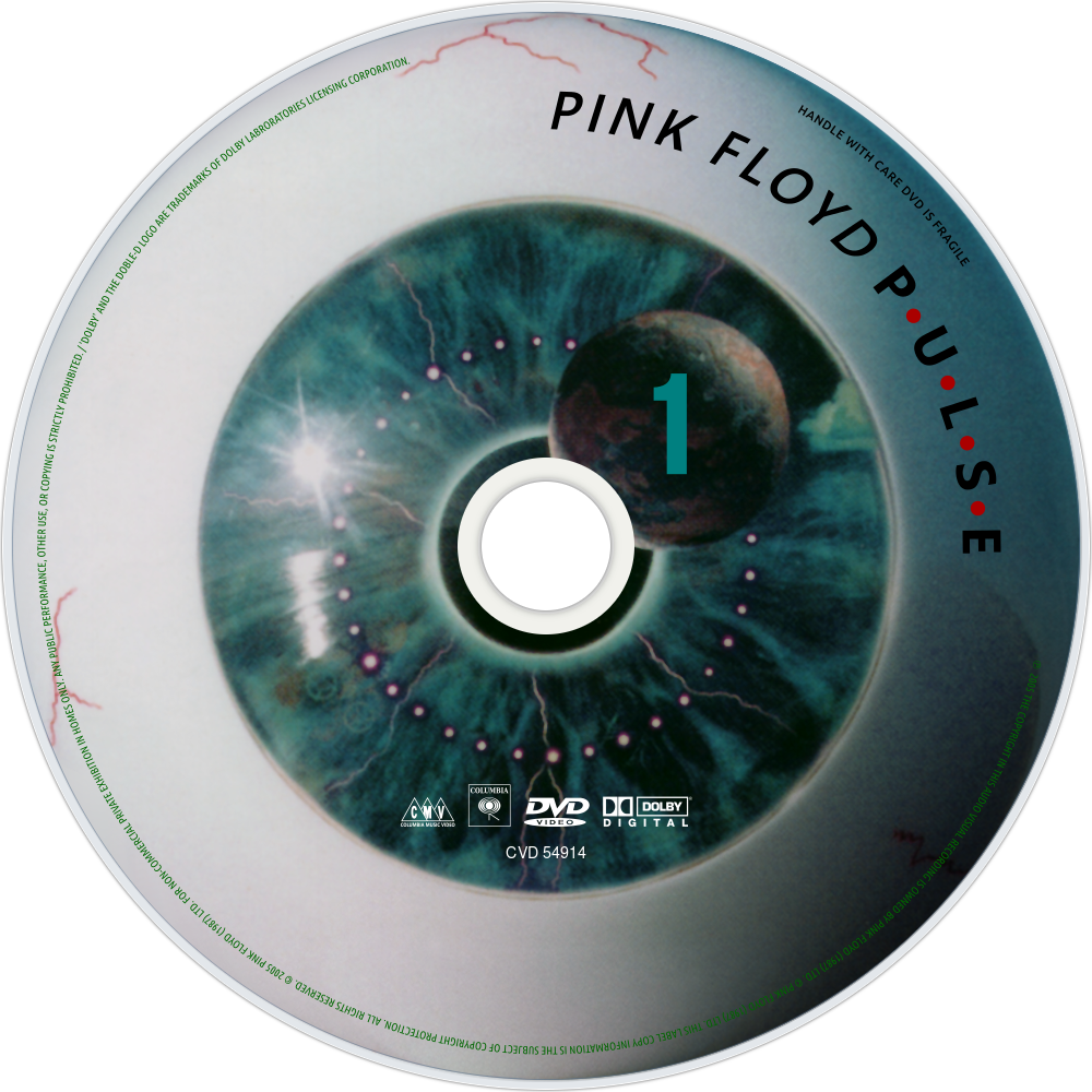 Pink Floyd - P - U - L - S - E - Dvd Disc Image - Pink Floyd Pulse Dvd 1 (1000x1000), Png Download
