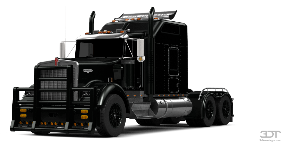 Tuning Of Kenworth W900 Sleeper Cab Truck - Kenworth W900 All Black (1004x500), Png Download
