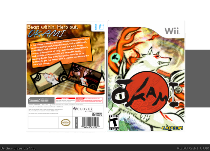 Okami Box Art Cover - Wii (700x503), Png Download