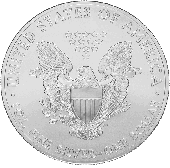 1 Oz Silver American Eagle Common Date - Coin (600x600), Png Download