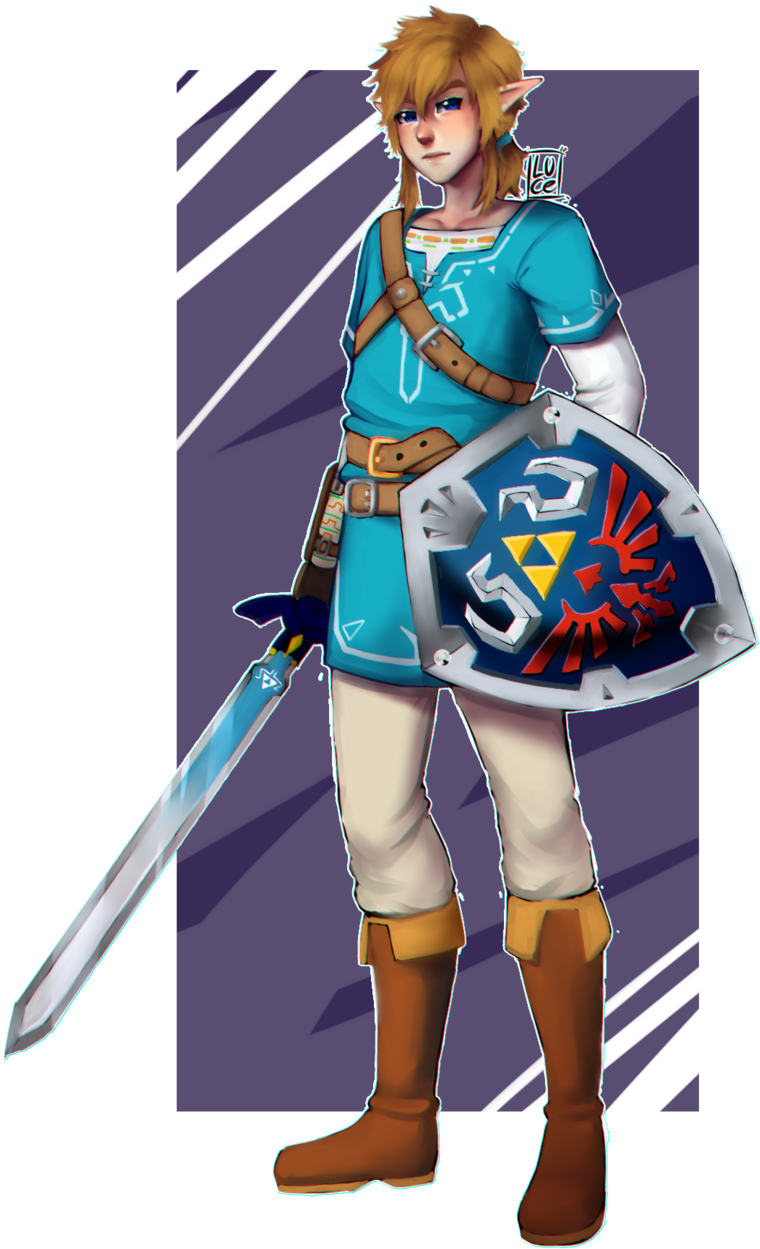 Link Botw - Cartoon (791x1279), Png Download