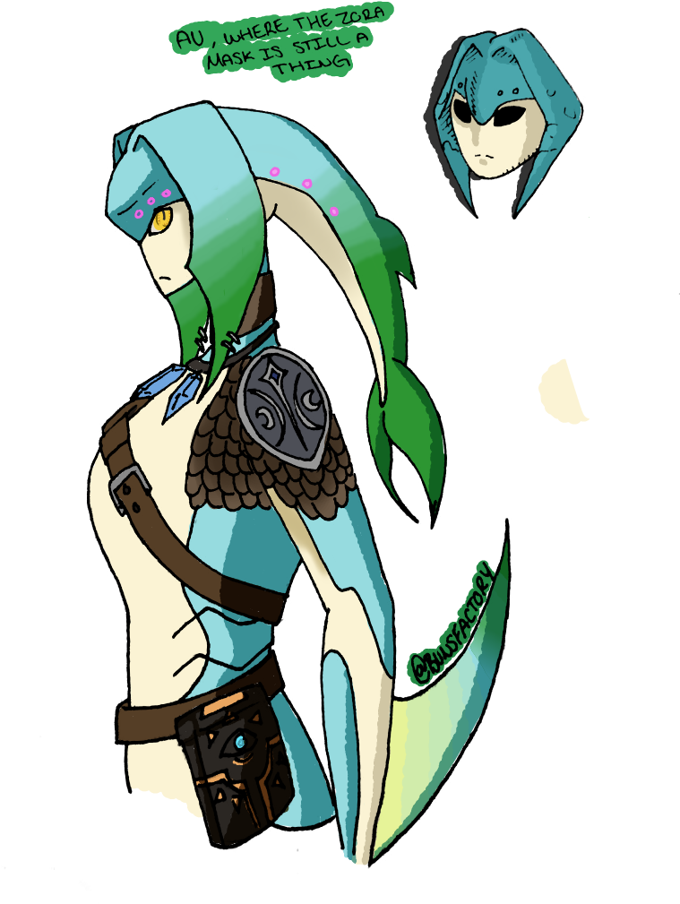Scarab Oasis - Zora Link Botw (768x1024), Png Download