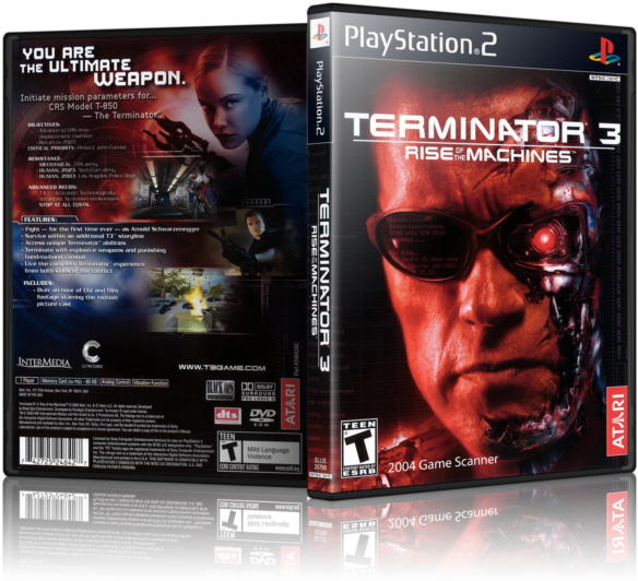 Rise Of The Machines Replacement Ps2 Cover And Case - Terminator 3 Rise Of The Machines Ps2 (640x548), Png Download