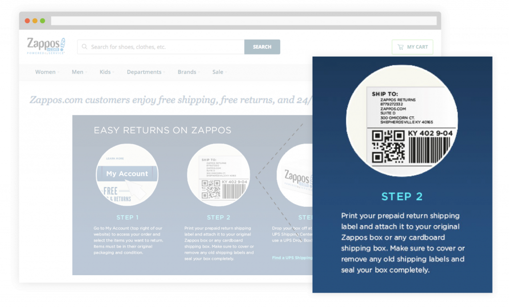 Zappos Return Shipping - Website (1024x618), Png Download