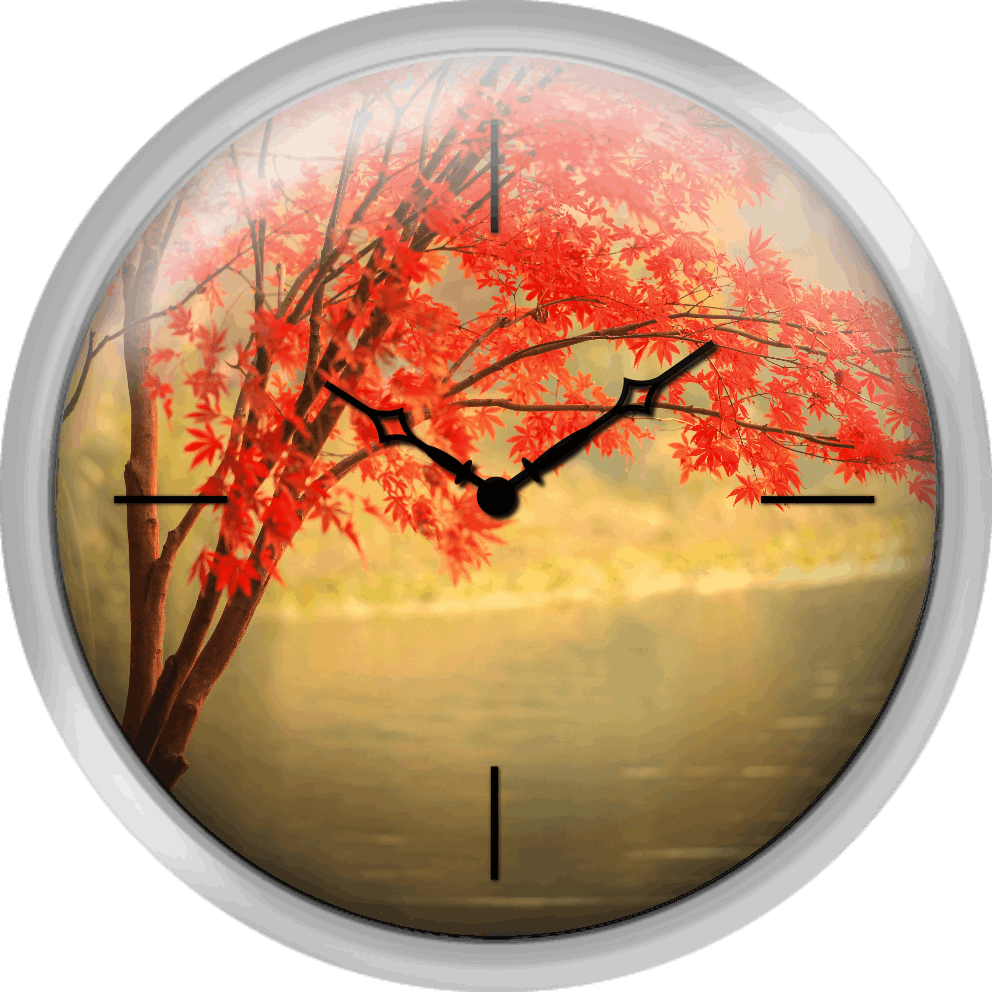 Red Maple Besides River - Circle (992x992), Png Download