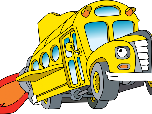 Driving Clipart Bus Stop Sign - Magic School Bus Png (640x480), Png Download