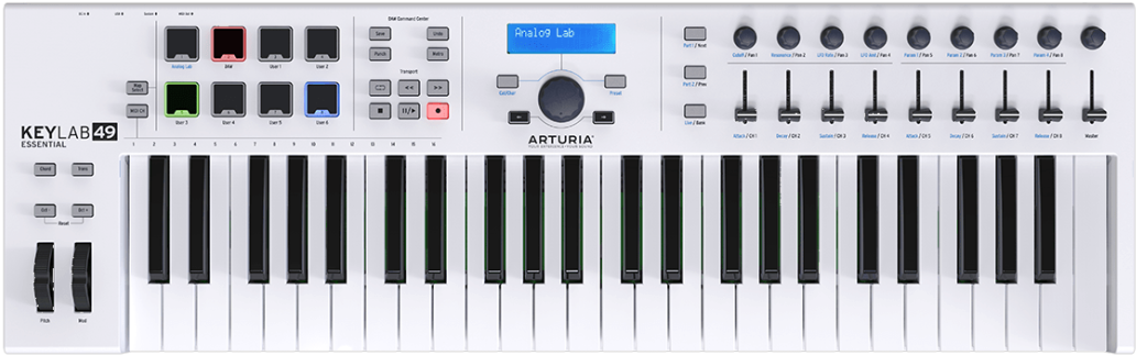 Keylab Essential 49 Universal Midi Controller - Arturia Keylab Essential 61 (1100x519), Png Download