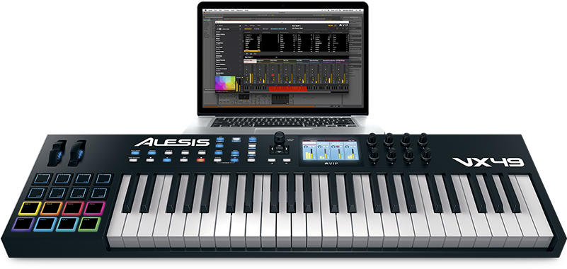 Fully Integrated With Vip - Midi Keyboard 49 Drum Pads (800x500), Png Download