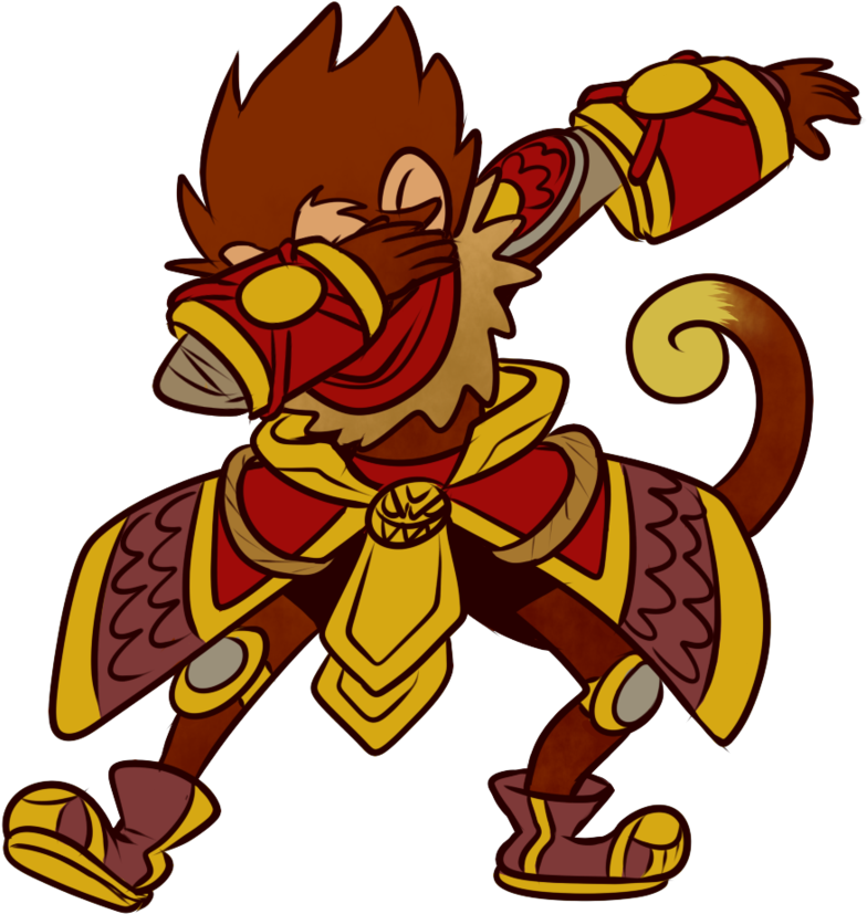 //commish For @wujumonkey On Twitter - Wukong Chibi Png (894x894), Png Download