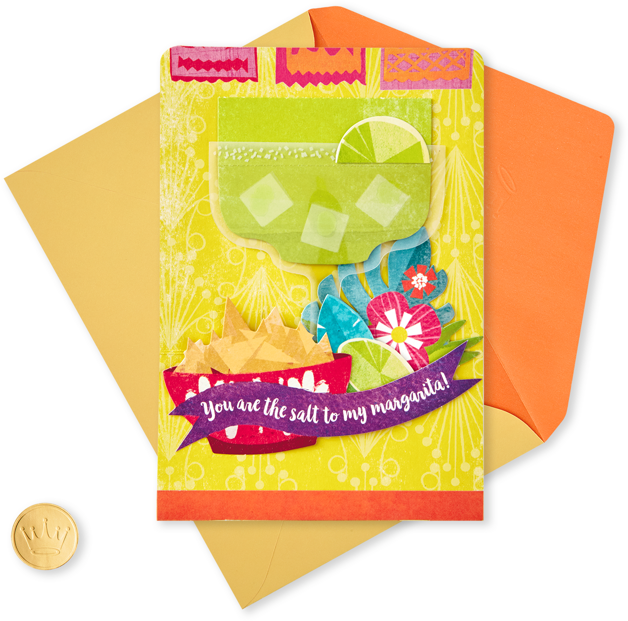 Margarita Glass And Chips Pop Up Birthday Card - Paper (1470x1470), Png Download