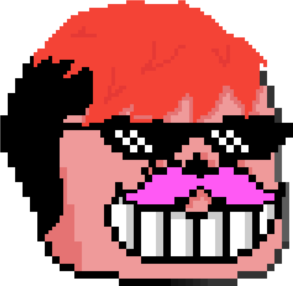 Markiplier - Anime Face Pixel Art (1200x1200), Png Download