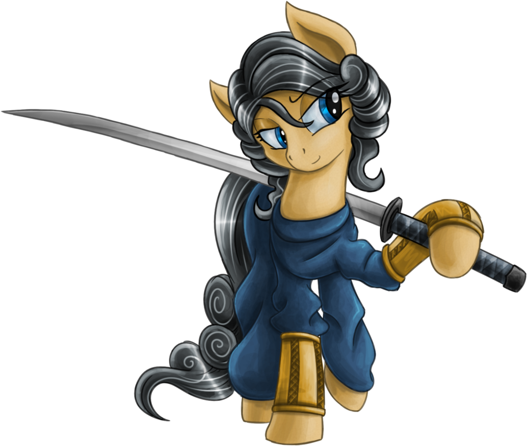 Theomegaridley, Clothes, Earth Pony, Female, Katana, - Animated Samurai Transparent Background (1229x1024), Png Download