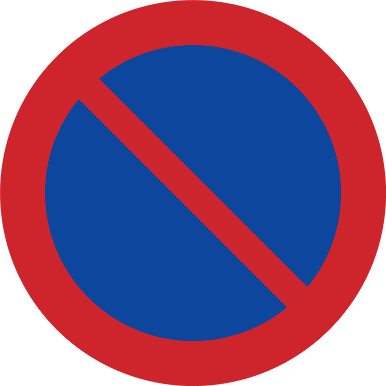 Sweden Road Sign C35 - Traffic Signs No Stopping (768x768), Png Download