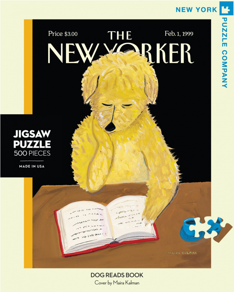 Купете Puzzle Dog Reads - New Yorker Cover Love Books (950x950), Png Download