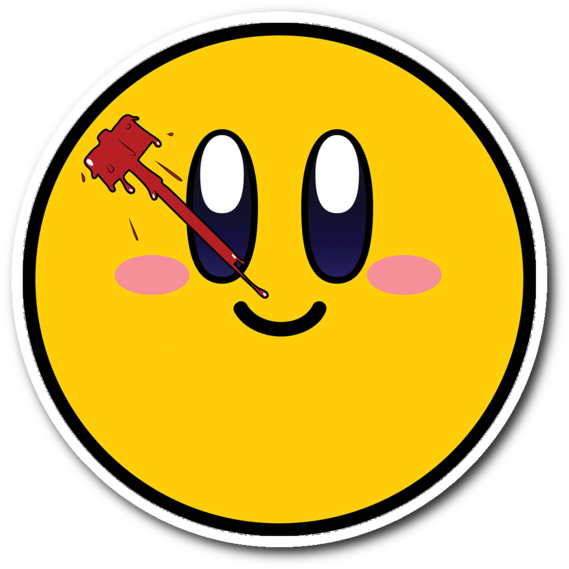 Smashmen Kirby Vinyl Sticker - Smiley (600x600), Png Download