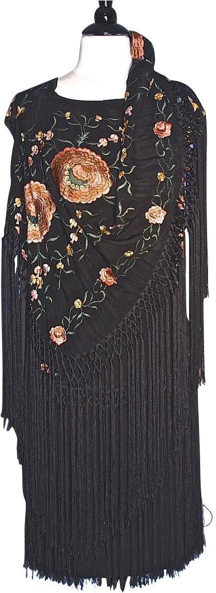 Flapper Dress Chinese Silk Piano Shawl Hand - Day Dress (1280x1280), Png Download