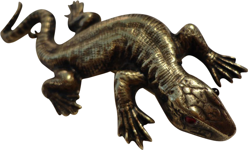 Victorian Silver Plated Komodo Dragon/lizard Brooch - Crocodile (835x835), Png Download