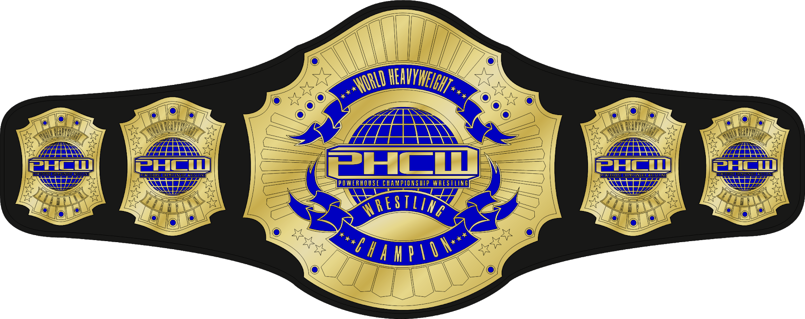 World Heavyweight Championship Belt Concept - Phcw Wrestling Titles (1600x635), Png Download