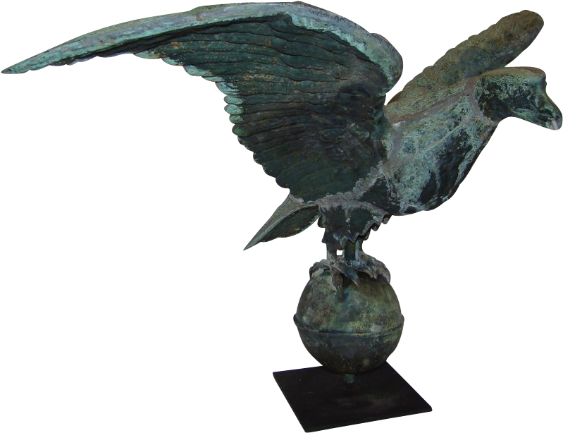 Patriotic American Eagle Antique Weathervane Usa Flag - Statue (798x798), Png Download