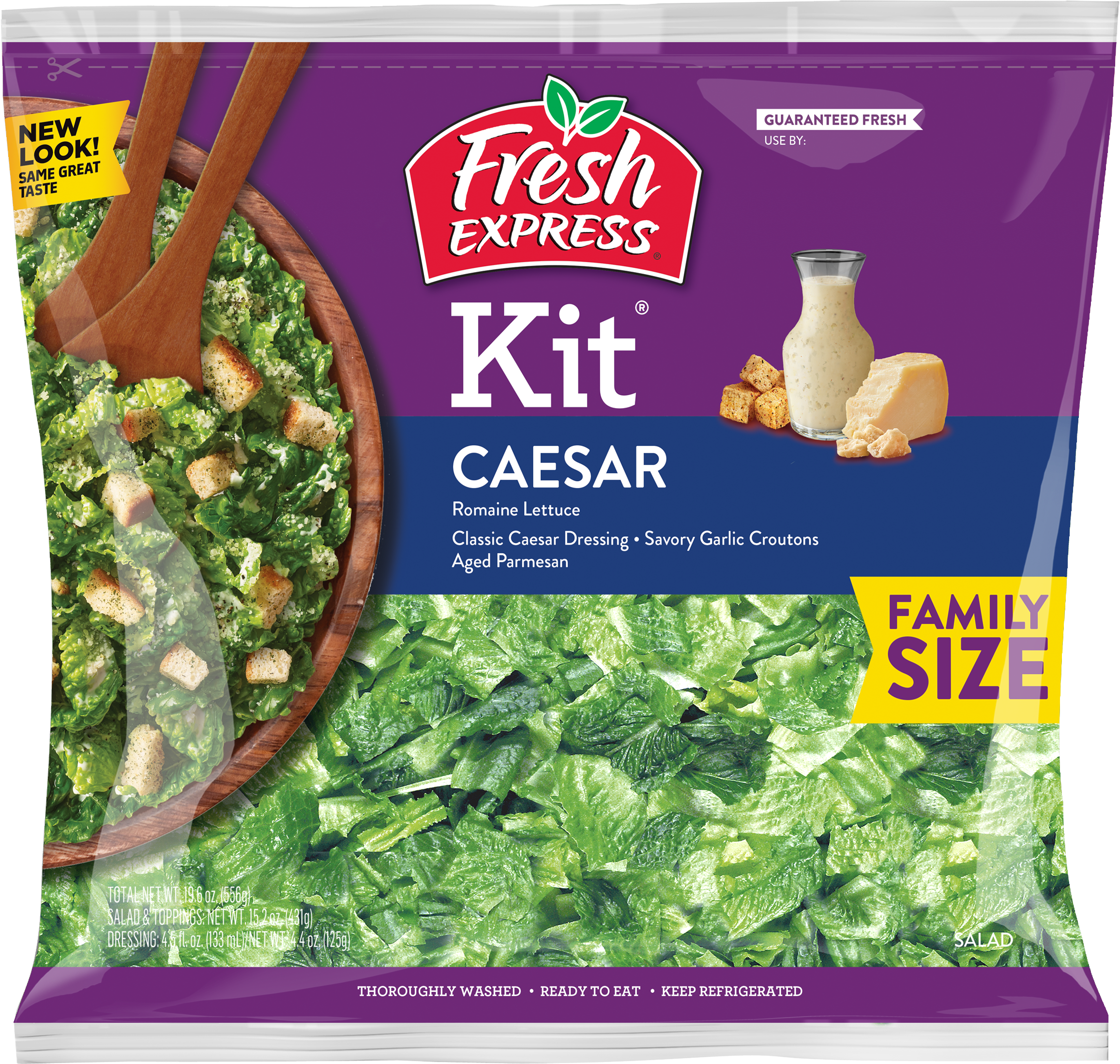 Caesar Kit - Fresh Express Salad (2498x2297), Png Download