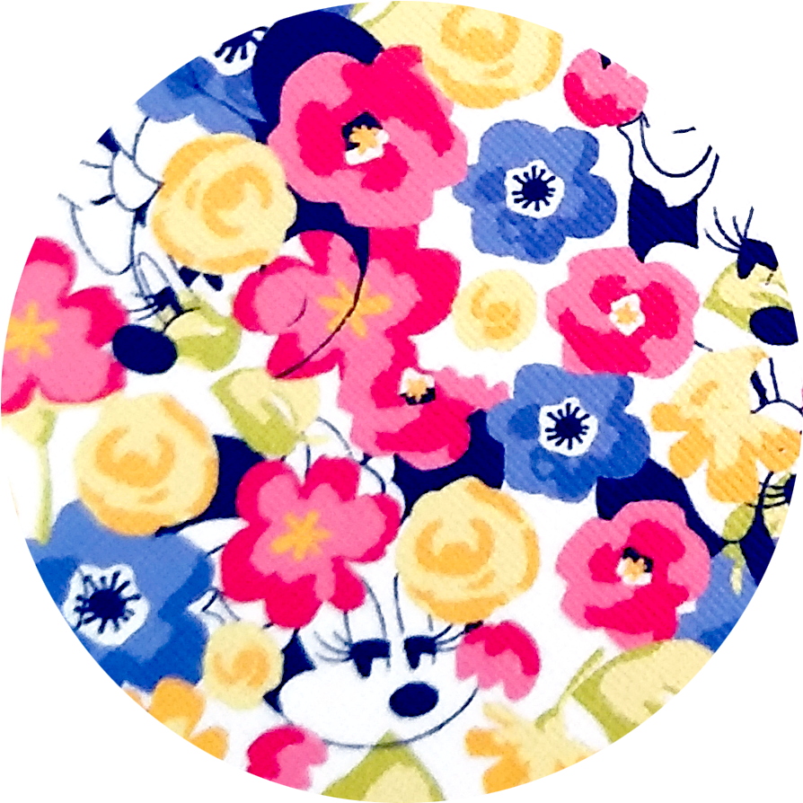 Minnie Mouse Floral Faux Leather - Circle (1069x1091), Png Download
