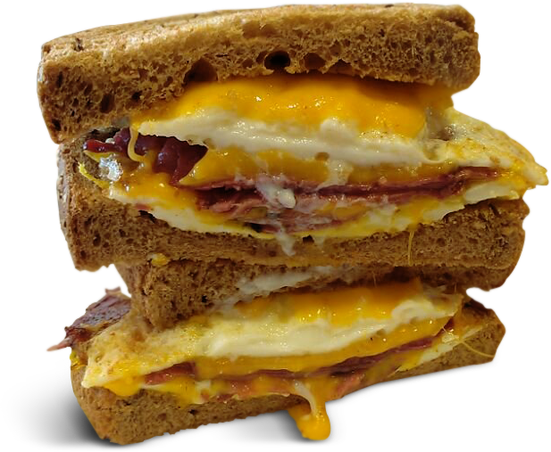 Breakfast Sandwiches - Ham And Cheese Sandwich (617x507), Png Download