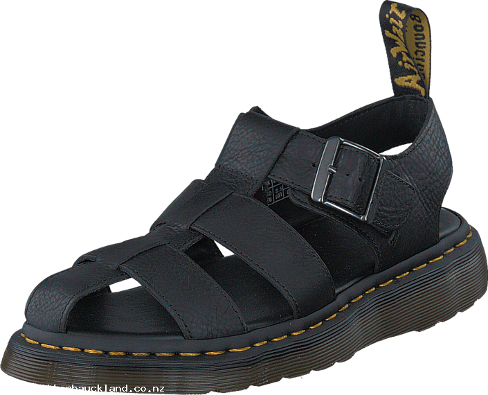 Dr Martens Galia Black 58404-00 Mens Leather Rubber, - Sandal (705x570), Png Download