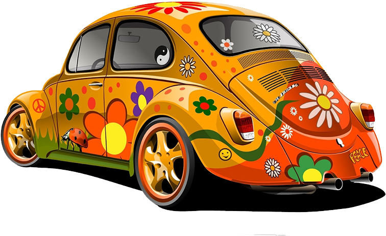 Vocho Hippie (900x600), Png Download