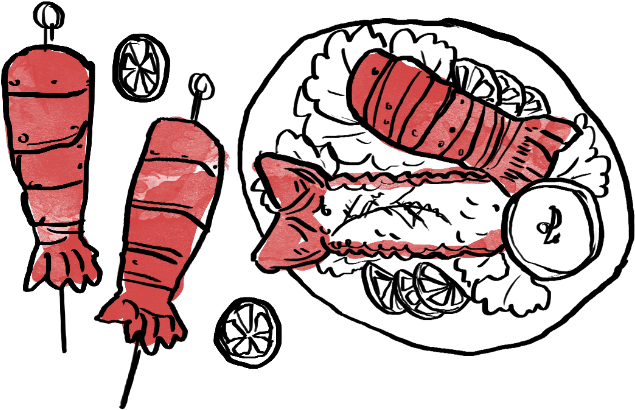 Lobster Clipart Chef - Cartoon Cooked Lobster (735x455), Png Download