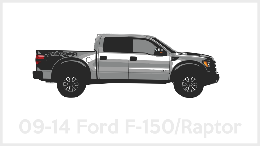 09 14 Ford F 150 - 2018 Ford Raptor Side Profile (1000x562), Png Download