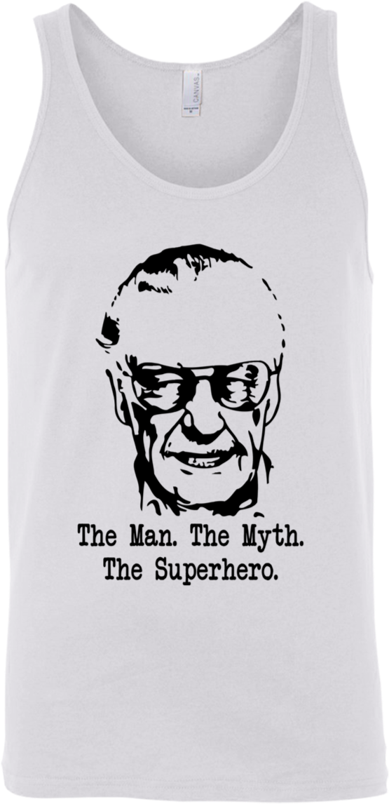 Stan Lee Face The Man The Myth The Superhero Shirt - Active Tank (1155x1155), Png Download