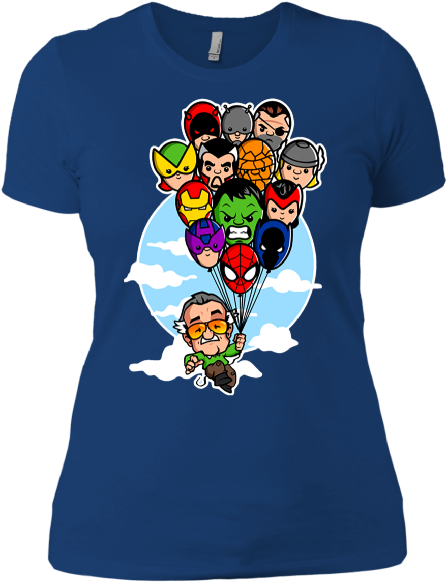 Stan Lee Marvel Comic Spider Man Thor Iron Man Doctor - Stan Lee T Shirt Balloons (1155x1155), Png Download