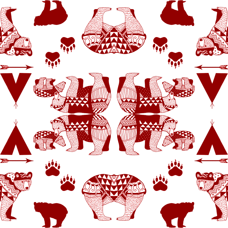 6 Geo Bear Family Indian Tribal Tee Pee Arrow Paw Print (800x800), Png Download