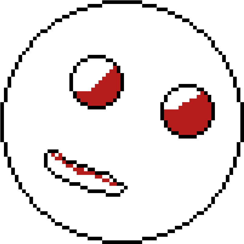 The Scary Face - Perfect Circle Pixel Art (1200x1200), Png Download