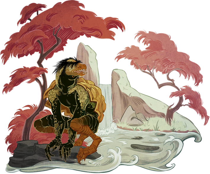 Next > - Japanese Giant Salamander Mythical (709x587), Png Download