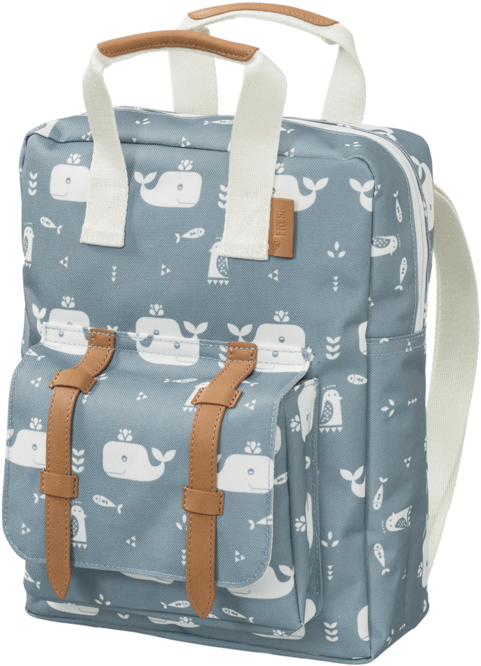 Backpack Whale Blue Fog - Fresk Rucksack (1024x1024), Png Download