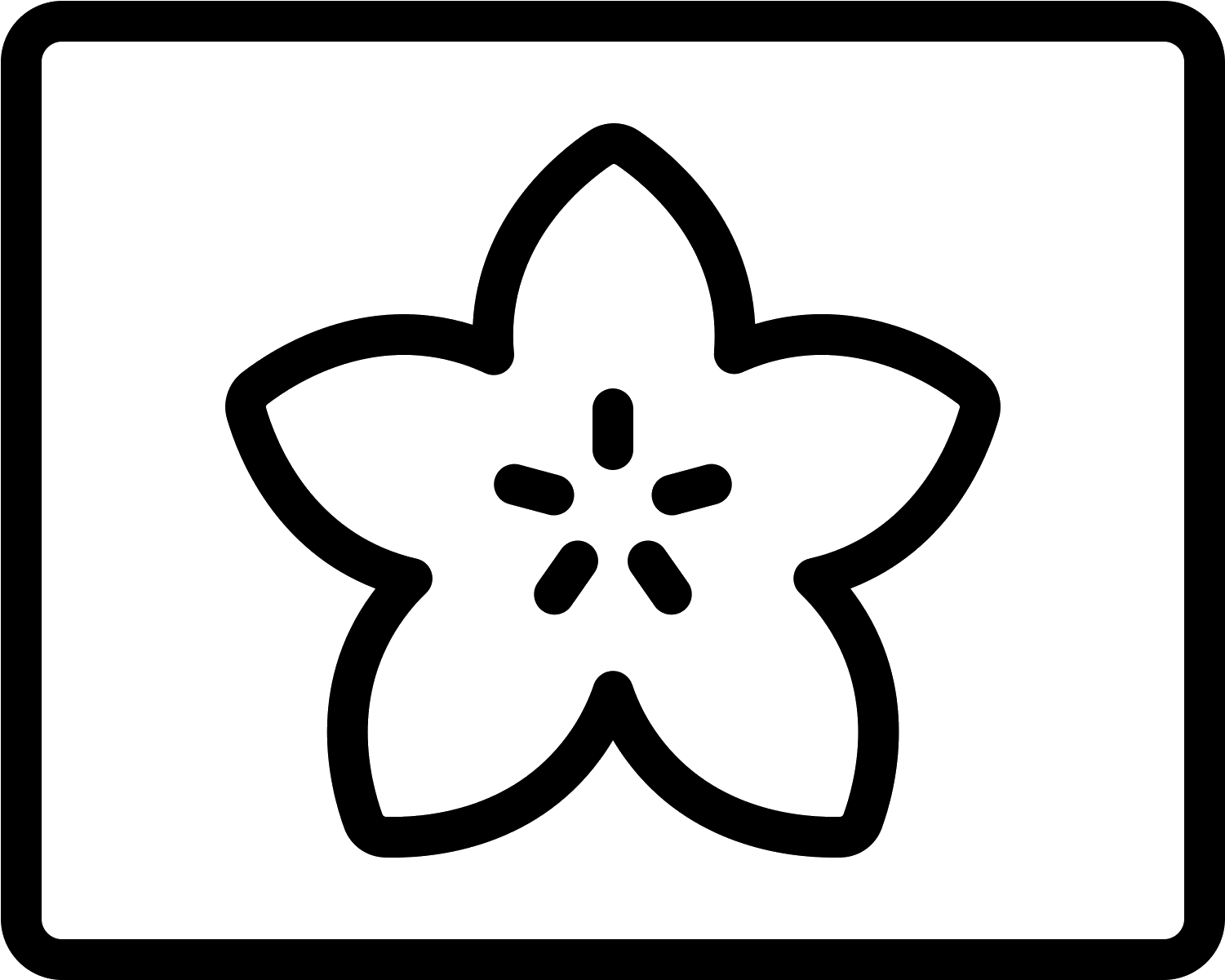 The Large Icon Has A Flower Like Shape With Five Rounded - Line Art (1600x1600), Png Download