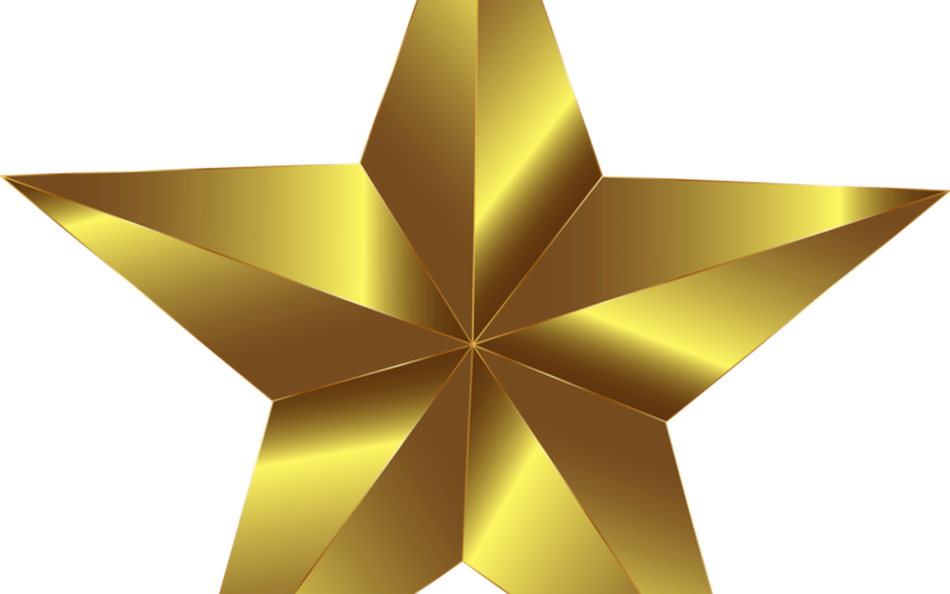 Christmas Graphics Star Computer Icons Gold Free Commercial - Clipart Stars (1368x855), Png Download