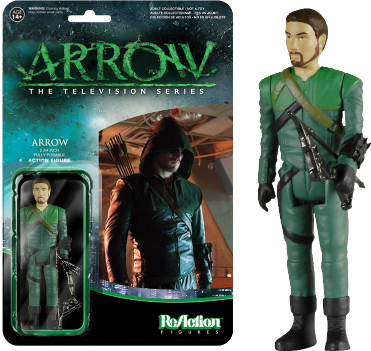 Green Arrow Unmasked Sdcc 2015 Us Exclusive Reaction - Dc Comics Action Figures Retro (743x704), Png Download